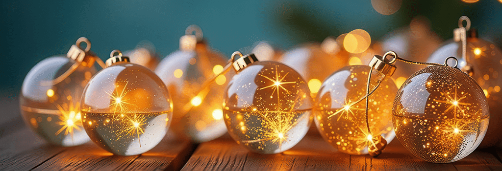 golden christmas baubles